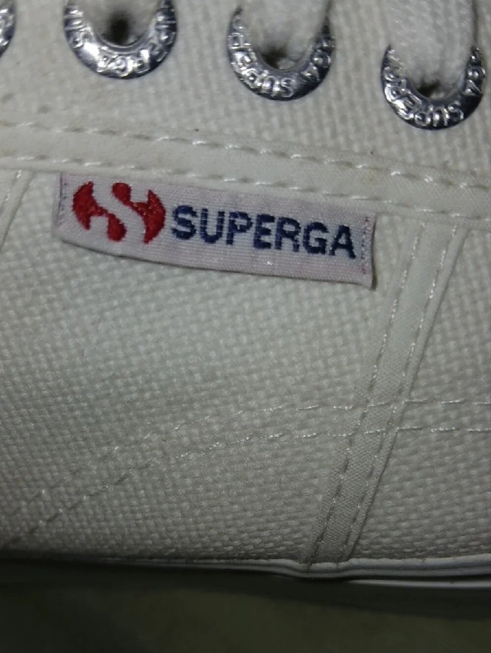 Superga Womens White Canvas Low-Top Platform Sneakers Sz: 8.5